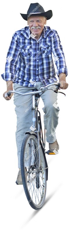 Elderly cycling people cutouts (3321)