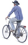 Elderly cycling people cutouts (3185) - miniature