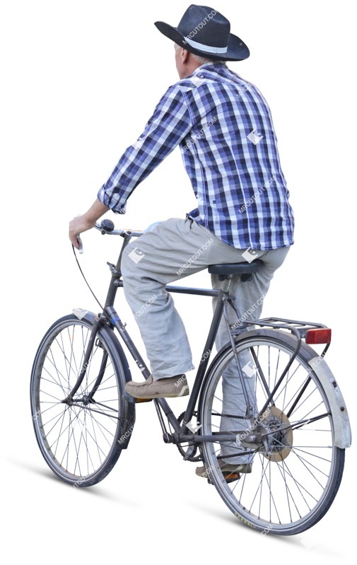 Elderly cycling people cutouts (3322)