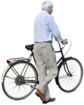 Cut out people - Elderly Cycling 0018 | MrCutout.com - miniature