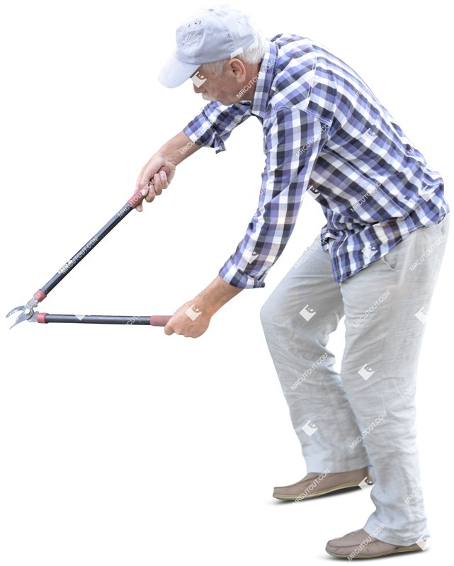 Elderly gardening person png (3306)