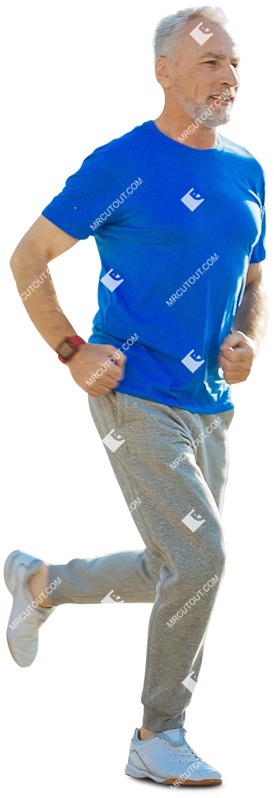 Elderly jogging cut out pictures (4420)