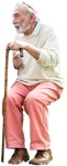 Elderly sitting people png (4424) - miniature
