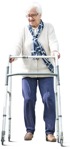 Cut out people - Elderly Walking 0007 | MrCutout.com - miniature