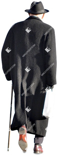 Elderly walking cut out people (3515)
