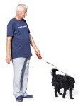 Cut out Elderly Walking The Dog 0004 | MrCutout.com - miniature
