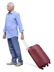 Cut out people - Elderly With A Baggage Standing 0001 | MrCutout.com - miniature