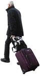 Elderly with a baggage walking person png (564) - miniature