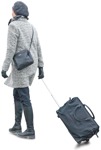 Elderly with a baggage walking people png (2630) - miniature