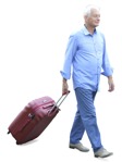 Elderly with a baggage walking people png (1511) - miniature