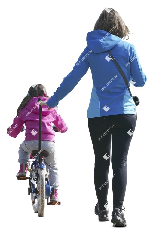 Family cycling people png (10632)