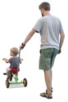 Family cycling cut out people (11774) - miniature