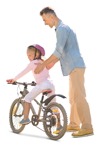Family cycling cut out pictures (14464) - miniature