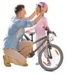 Family cycling cut out pictures (12764) - miniature