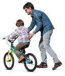 Family cycling people png (15802) - miniature