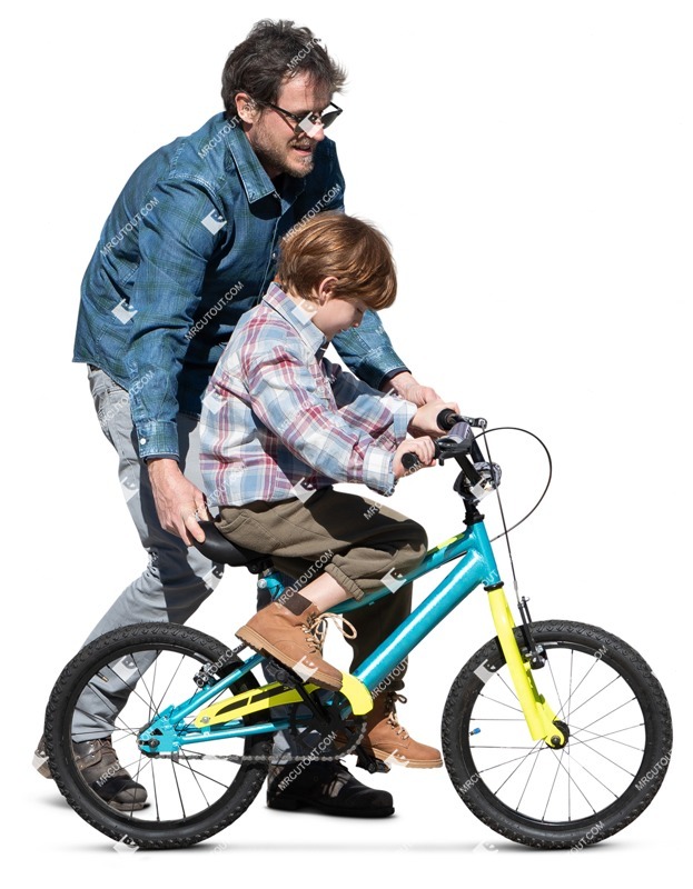 Family cycling people png (15421)