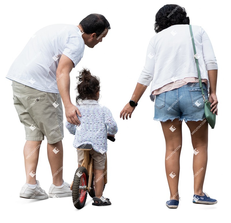 Family cycling entourage people (17939)