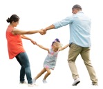 Family cutout having fun dancing in circle people png | MrCutout.com - miniature