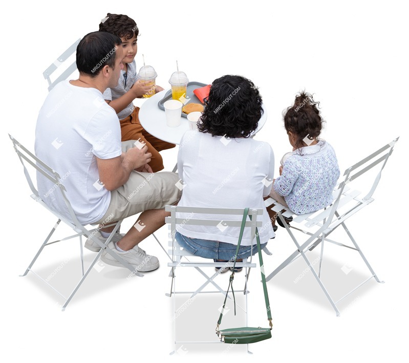 Family drinking people png (18022)