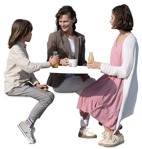 Family drinking coffee cut out people (13572) | MrCutout.com - miniature
