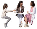 Family drinking coffee cut out people (13575) | MrCutout.com - miniature