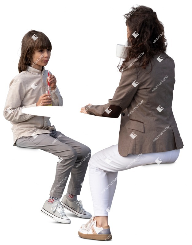 Family drinking coffee photoshop people (14094)