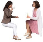 Family drinking coffee people png (13607) - miniature