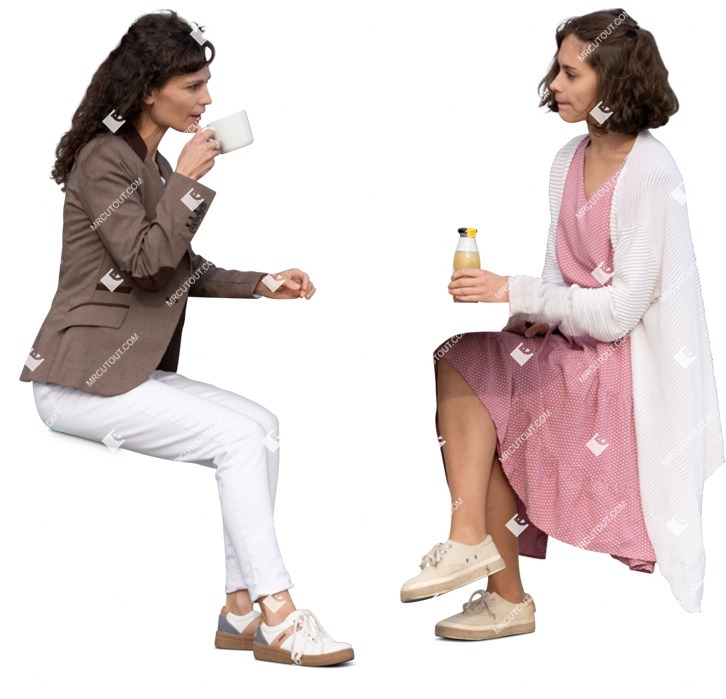 Family drinking coffee people png (15032)