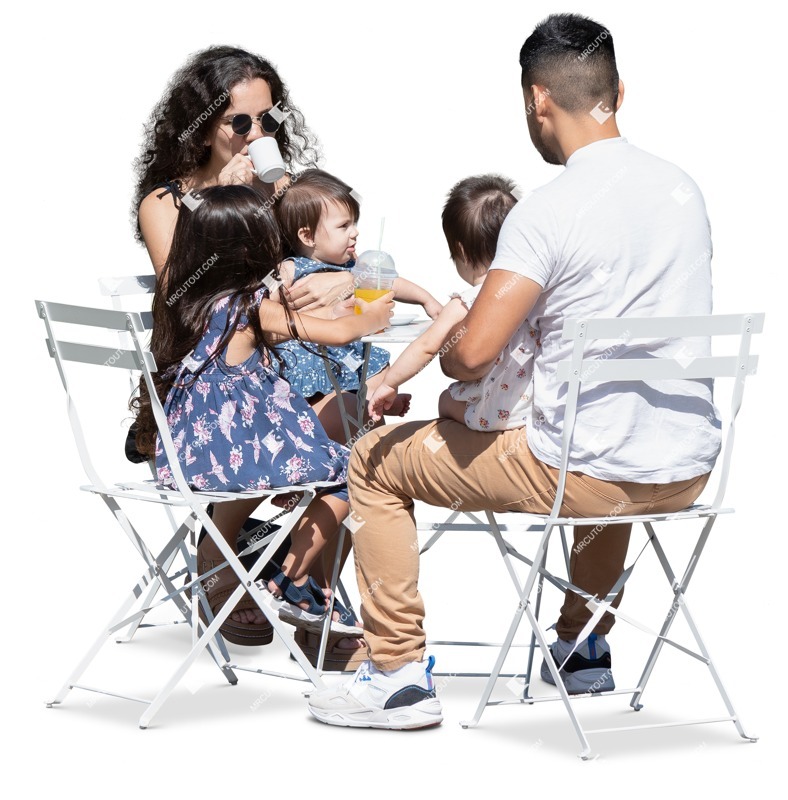 Family drinking coffee entourage people (17552)