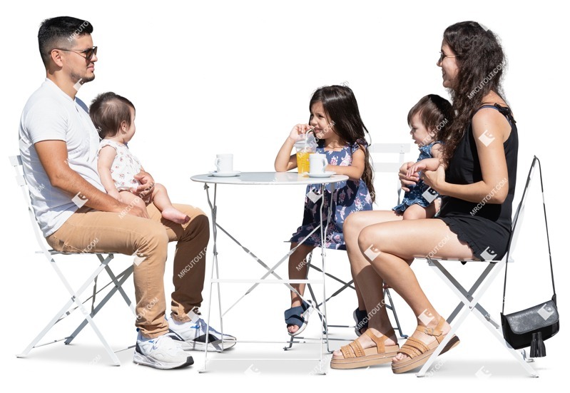 Family drinking coffee entourage people (17551)