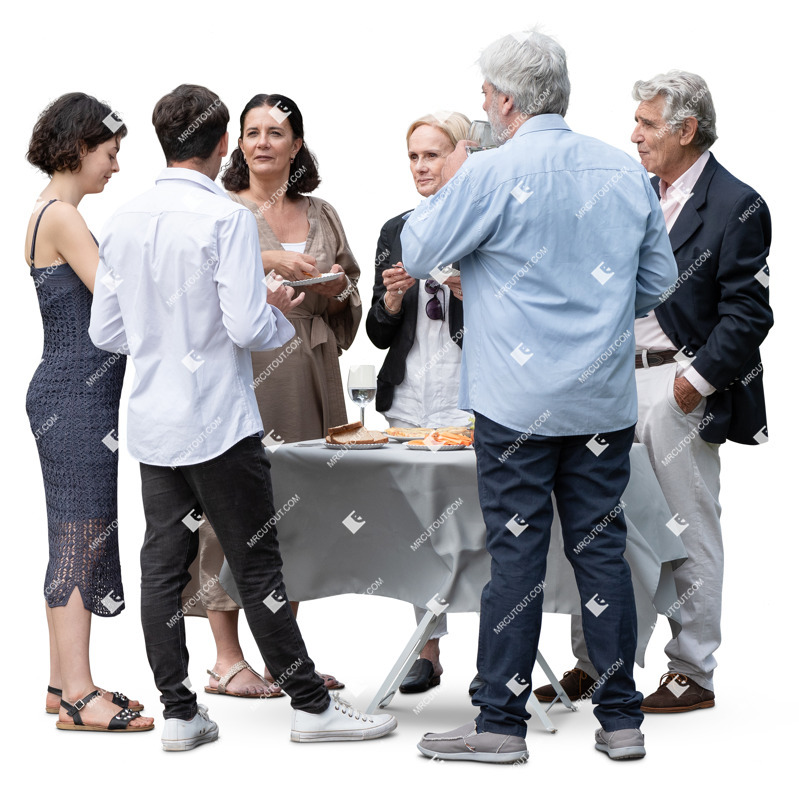 Family drinking wine people png (20414)