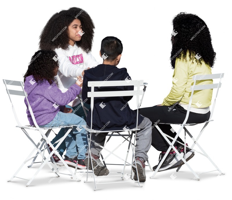 Family eating cut out people (19836)