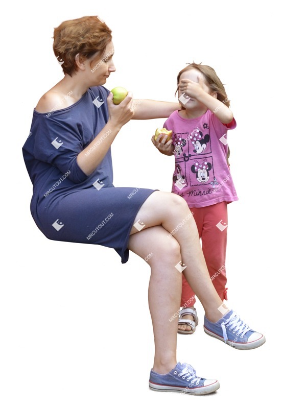 Family eating seated people png (2066)