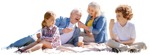 Family eating seated people png (4029) - miniature