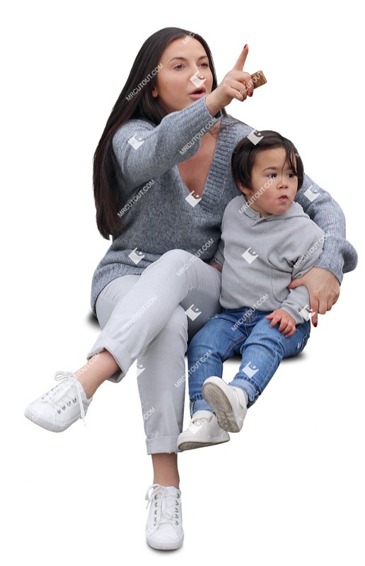 Family eating seated people png (11202)