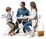 Family eating seated people png (15813) | MrCutout.com - miniature
