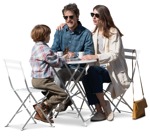 Family eating seated people png (15816) | MrCutout.com - miniature