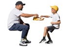 Family eating seated people png (16832) | MrCutout.com - miniature