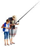 Cut out people - Family Fishing 0001 | MrCutout.com - miniature