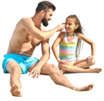 Family in a swimsuit playing  (12759) - miniature