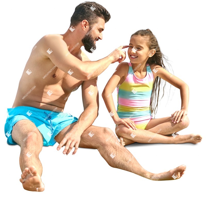 Family in a swimsuit playing human png (12759)