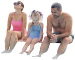 Family in a swimsuit sitting people cutouts (7184) - miniature