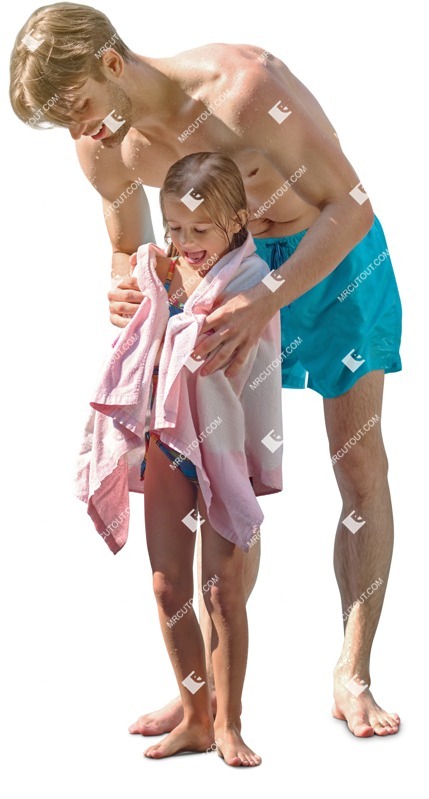 Family in a swimsuit standing png people (12935)