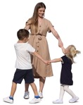 Family playing cut out pictures (10479) - miniature