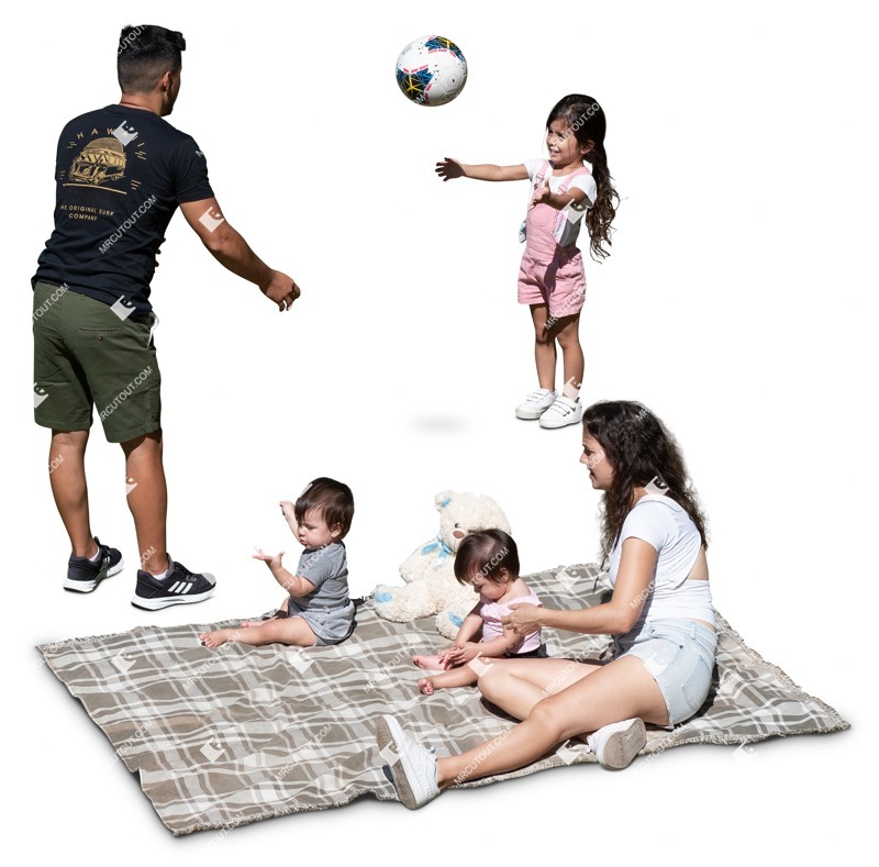 Family playing cut out people (16655)