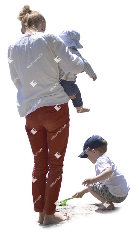 Family playing people cutouts (11138)