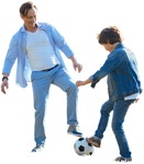 Family playing soccer  (3734) - miniature