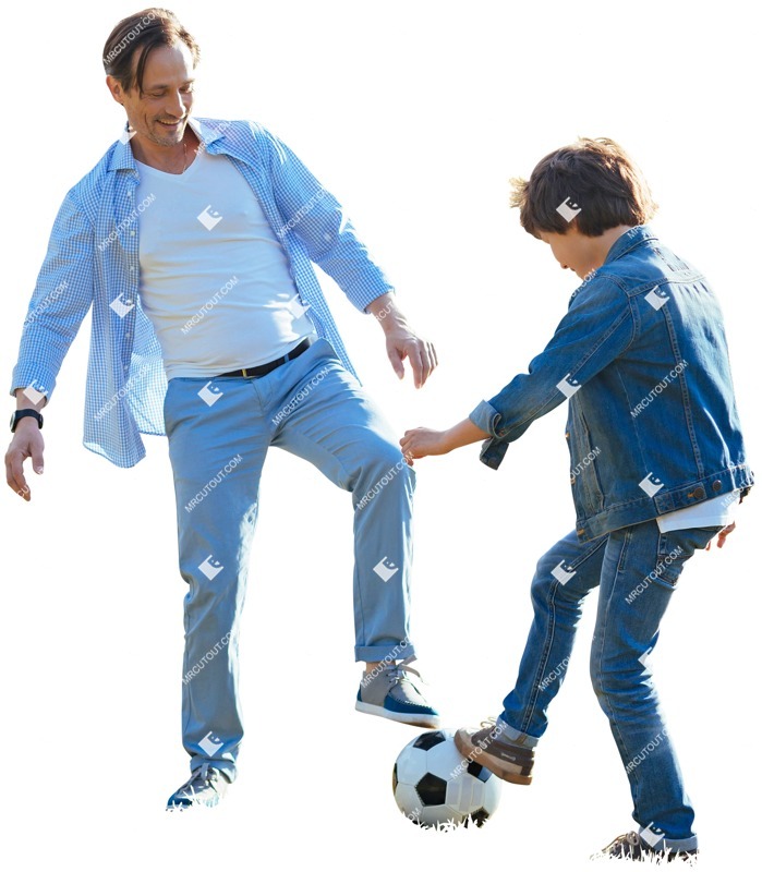 Family playing soccer photoshop people (3734)