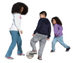 Family playing soccer entourage people (20365) - miniature