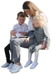 Family reading a book person png (9865) - miniature